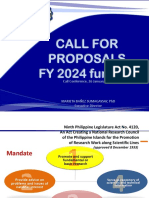 Call For Proposals FY 2024 Funding: National Research Council of The Philippines