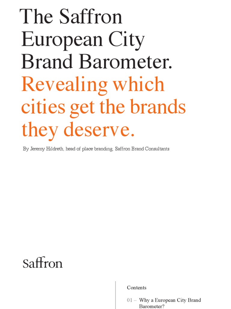 Strategii de PR Saffron City Brand Barometer PDF Brand