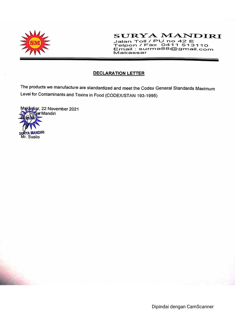 Declaration Letter | PDF