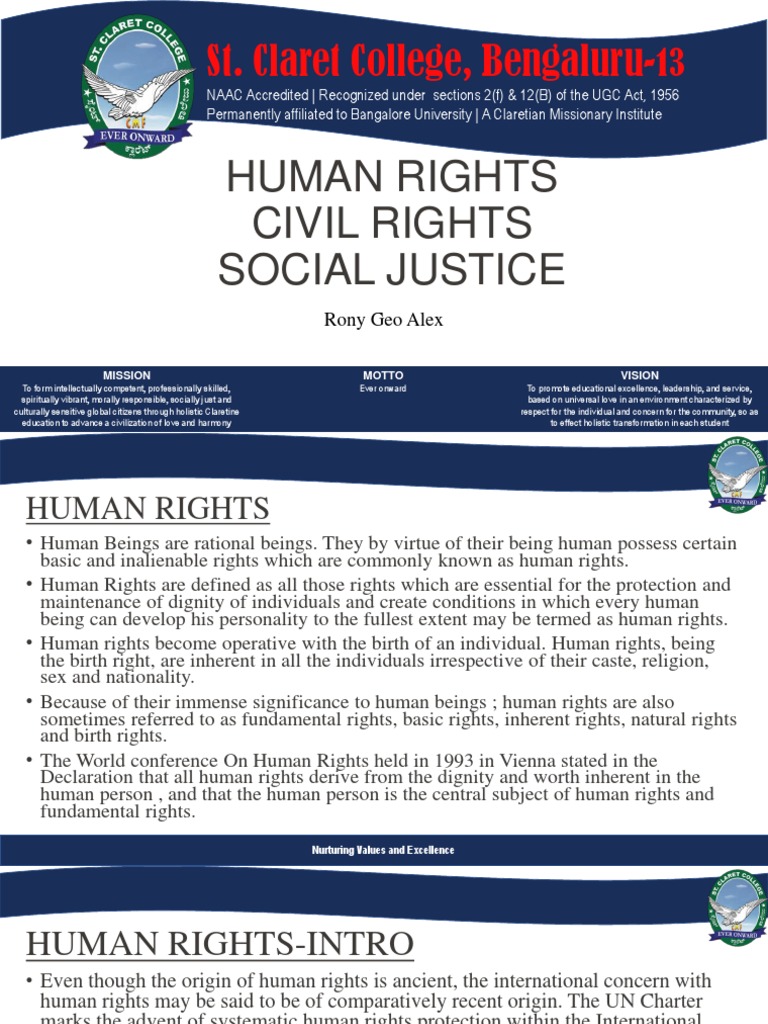 Human Rights and Social Justice Overview | PDF | Human Rights | Social ...
