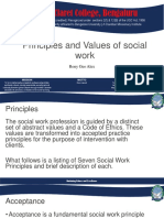 Principles and Values of Social Wok