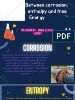 Relation Between corrosion, entropy, enthalpy and free energy