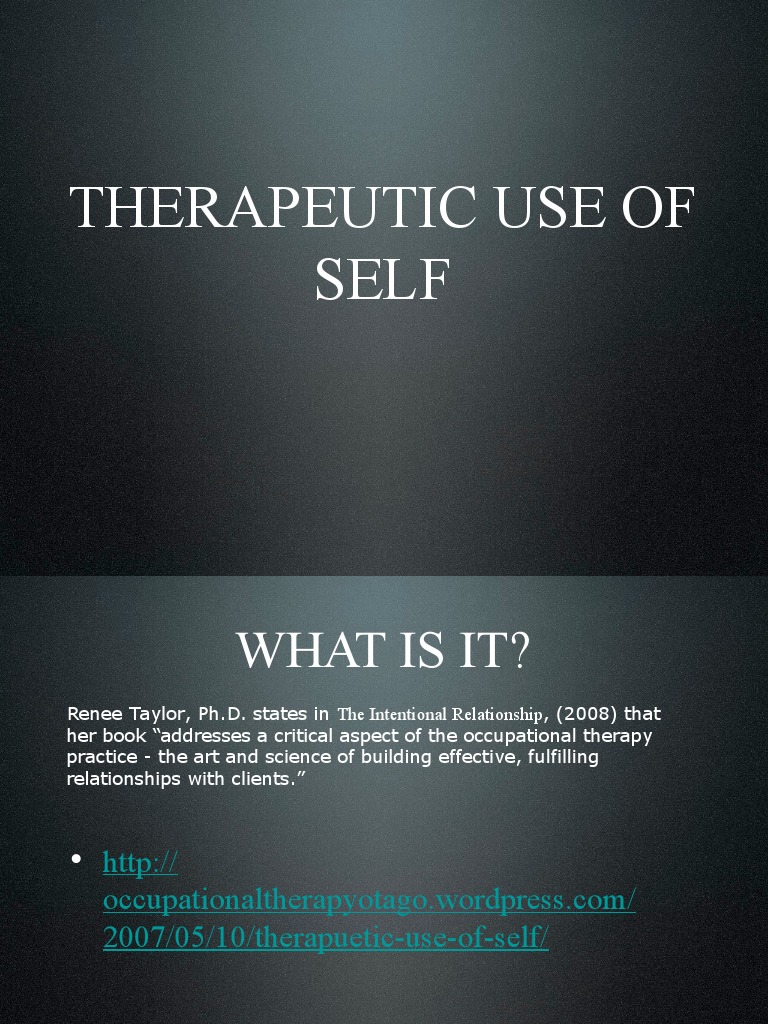 Therapeutic use of self pdf occupational therapy medicine