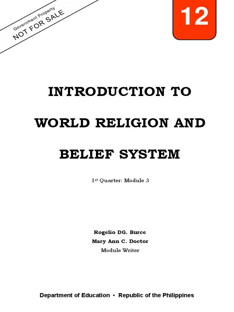 Introduction To World Religion and Belief System: Department of ...