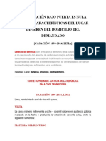 Notificación Bajo Puerta Es Nula Cuando Características Del Lugar Difieren Del Domicilio Del Demandado