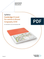 Syllabus: Cambridge O Level For Centres in Brunei Geography 2230