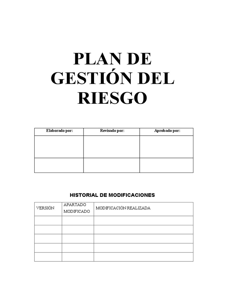Plan de Gestión de Riesgos PJNAVE001 | PDF | Riesgo | Planificación