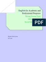 English For Academic and Professional Purposes: Writing Various Types of Position Papers Second Quarter-Week 3