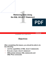 Select: Retrieving Data Using The SQL Statement