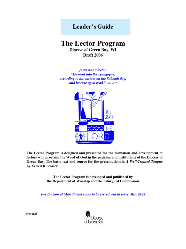 Lectors Leader Guide | PDF | Lectionary | Mass (Liturgy)