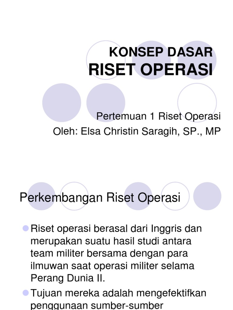 Pengenalan Riset Operasi dan Metodologinya | PDF