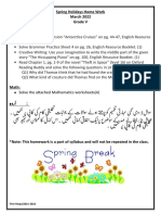 Spring Holidays Home Work March 2022 Grade V English:: Solve The Attached Mathematics Worksheets