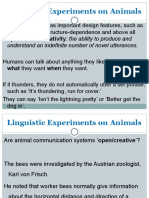 Linguistic Experiments on Animals