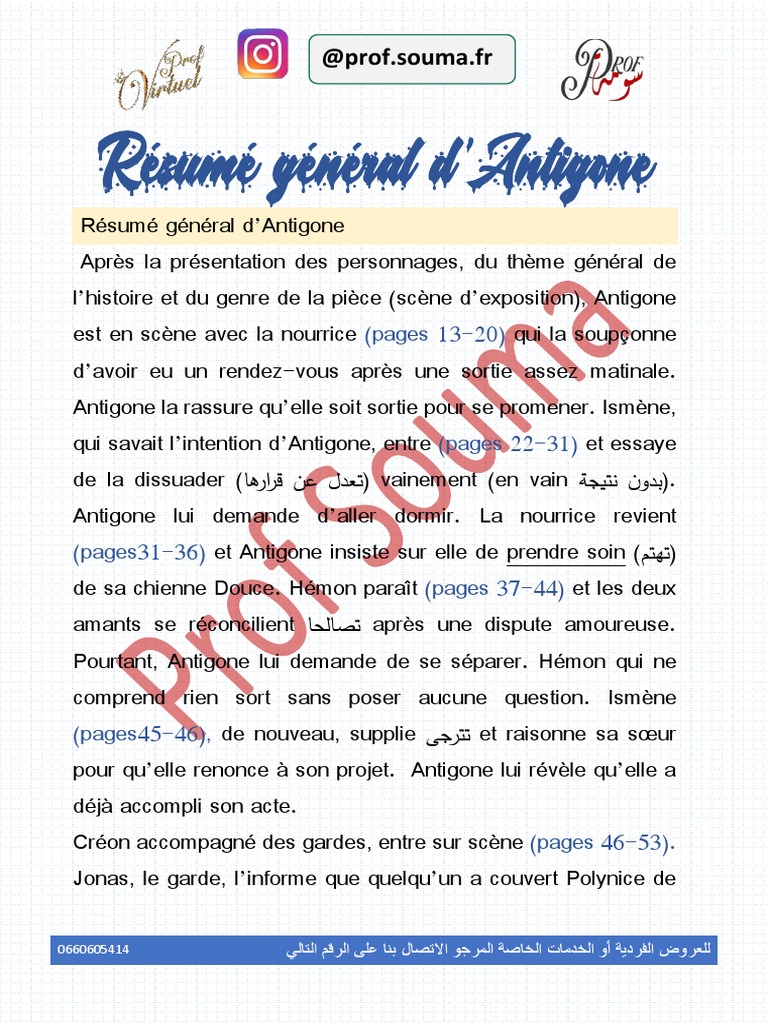 Antigone, Anouilh : résumé