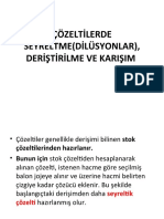 Hafta Çözelti Seyreltme Ve Deriştirilme