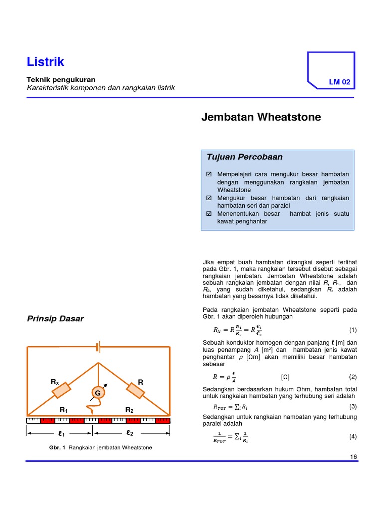 Eksperimen Jembatan Wheatstone | PDF | Sains & Matematika