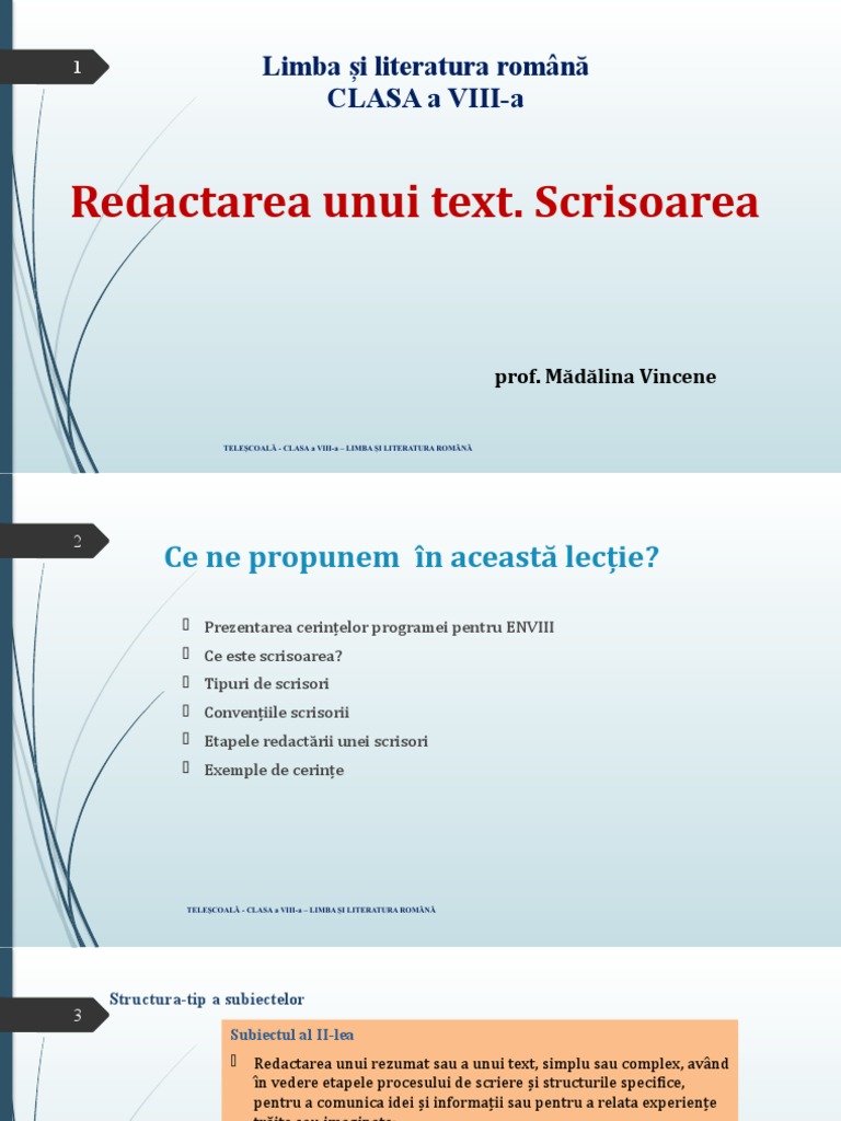 Scrisoarea 2 Comentariu Redactarea Unui Text. Scrisoarea | PDF