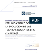 Estudio Critico Sobre La Evolución de Las Tecnicas Docentes (Tic, E-Learning)