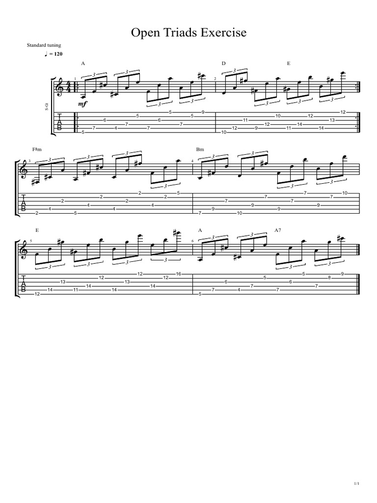 Open Triads Exercise - Campo Harmonico Maior (Triades Abertas) | PDF