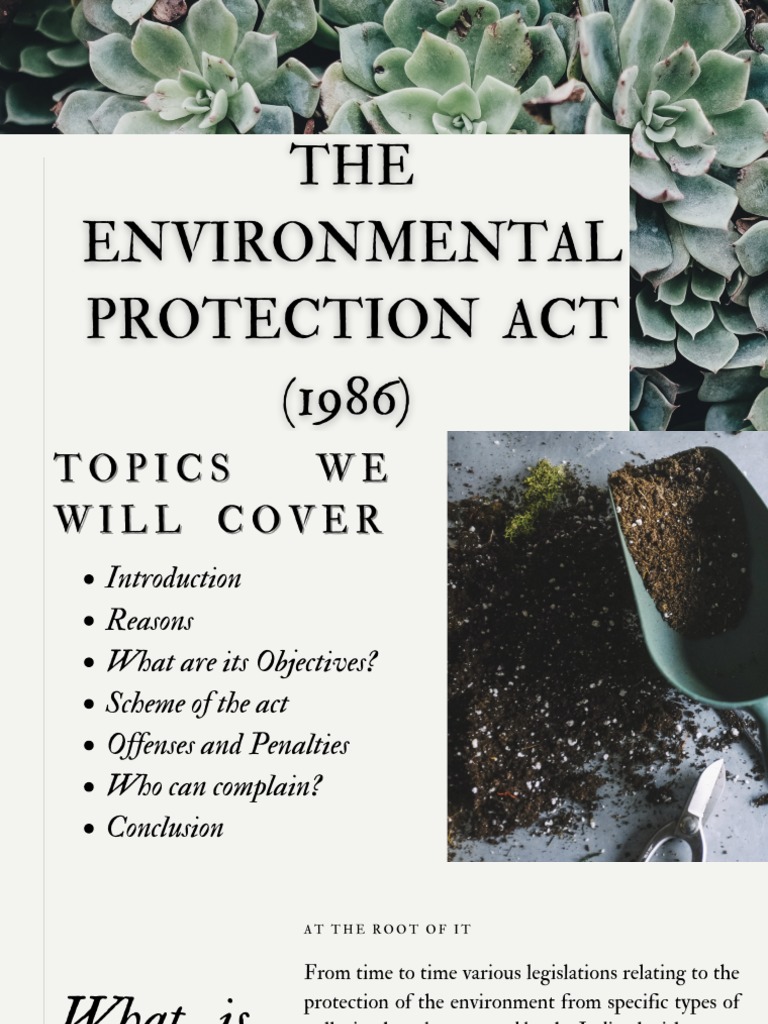 The Environmental Protection Act (1986) PDF Environmental