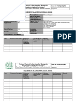 National Control Laboratory For Biologicals: Equipment Maintenance Log Book