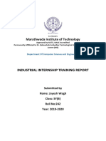 Industrial Internship Training Report: Marathwada Institute of Technology