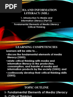 Media and Information Literacy (Mil)