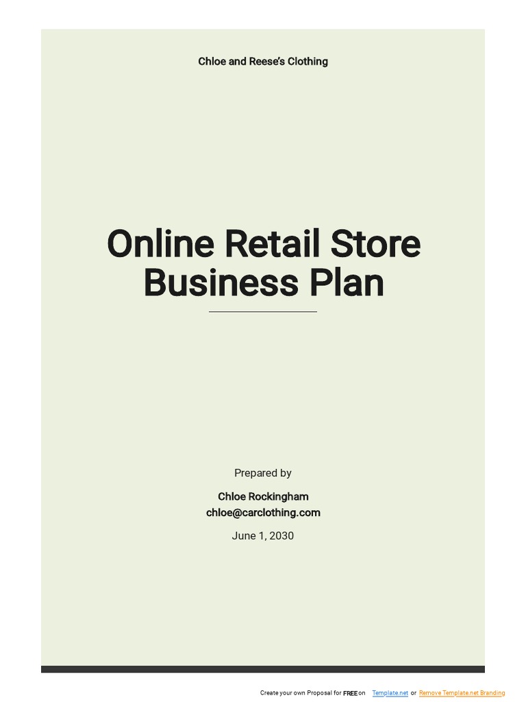 Online Clothing Store Business Plan | PDF | Retail | Online Shopping