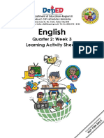 English: Quarter 2: Week 3 Learning Activity Sheets