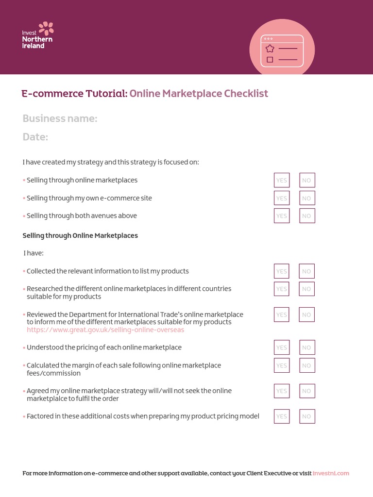 Online Marketplace Strategy Checklist | PDF | E Commerce | Communication