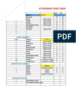 Attendence Sheet Month of Nov 2021