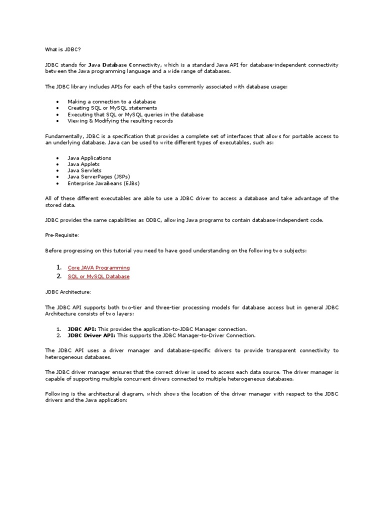 What Is JDBC | PDF | Business | Databases