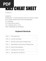 Kali Cheat Sheet: Keyboard Shortcuts