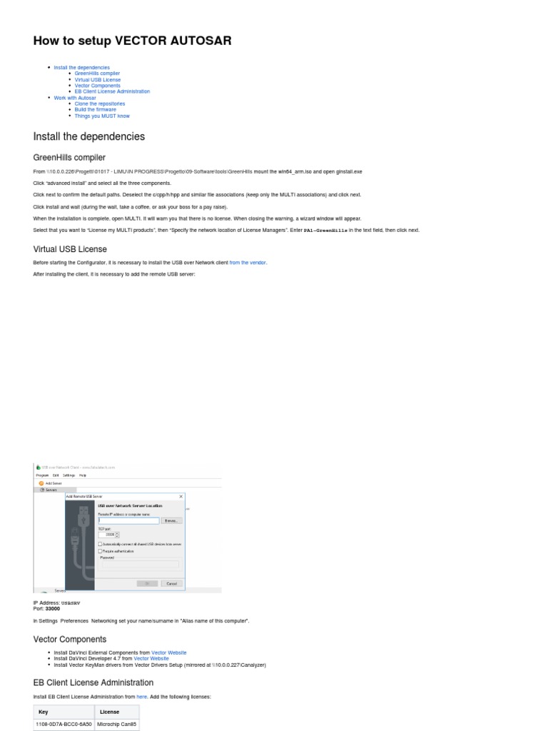 VECTOR AUTOSAR Setup Guide | PDF | Computer Network | Computer Science