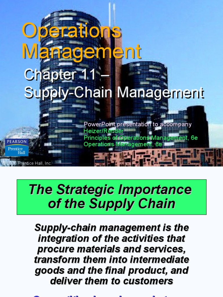 Operations Management: Chapter 11 - Supply-Chain Management | PDF ...