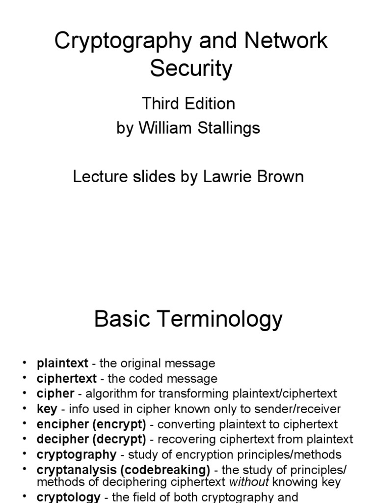 Cryptography and Network Security: Third Edition by William Stallings ...
