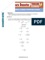 Problemas Sobre Proporciones para Tercero de Secundaria