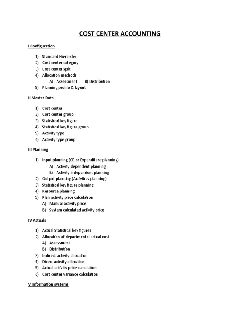 A Comprehensive Guide to Cost Center Accounting Configuration and