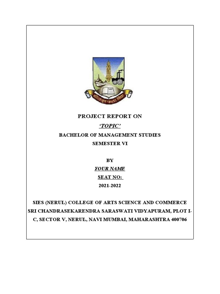 BMS Semester VI Project Report | PDF | Art
