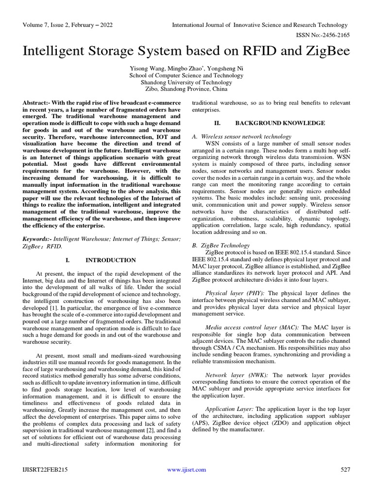 RFID-Driven Intelligent Warehouse System | PDF | Internet Of Things ...