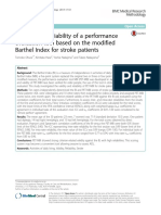 Validity and Reliability of A Performance Evaluation Tool Based On The MBI For Stroke Patients