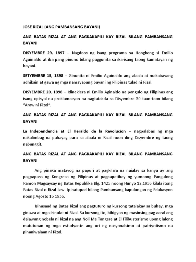 Jose Rizal | PDF