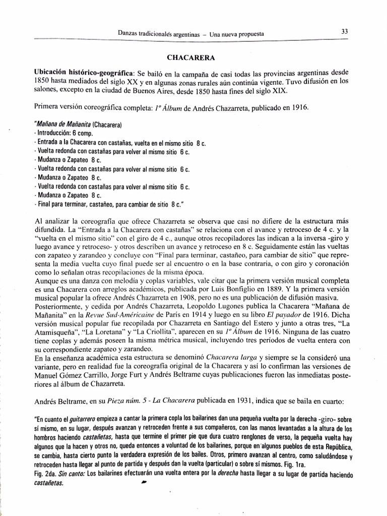 Historia y Coreografía de la Chacarera | PDF | Las artes escénicas ...