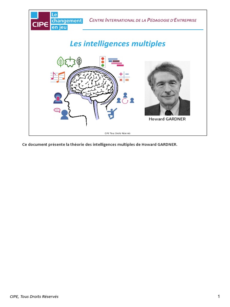 Les intelligences multiples de Gardner | PDF | Cognition | Évaluation ...