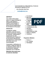 Control Velocidad Motor Eléctrico Proyecto