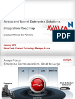 Avaya and Nortel Enterprise Solutions Integration Roadmap: Catalyst Webinar For Partners