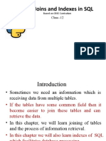 Table Joins and Indexes in SQL: Class - 12