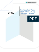 SSC CHSL (2020) Held On - 12 Aug 2021 Shift 2 (English)