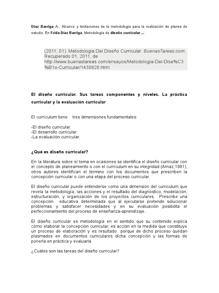 Díaz Barriga Pdf Plan De Estudios Evaluación