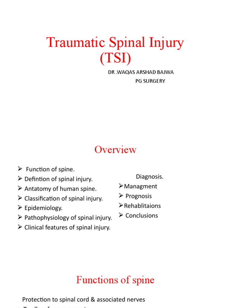 Traumatic Spinal Injury | PDF | Spinal Cord Injury | Vertebral Column